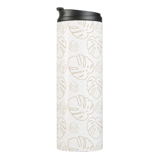 Fall Saison Gold Leaf Muster Thermal Tumbler Thermosbecher (Nach rechts gedreht)