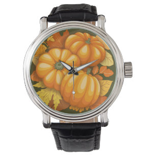 Fall Saison Halloween Pumpkins Muster Armbanduhr