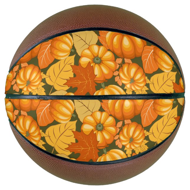 Fall Saison Halloween Pumpkins Muster Basketball (Vorderseite)