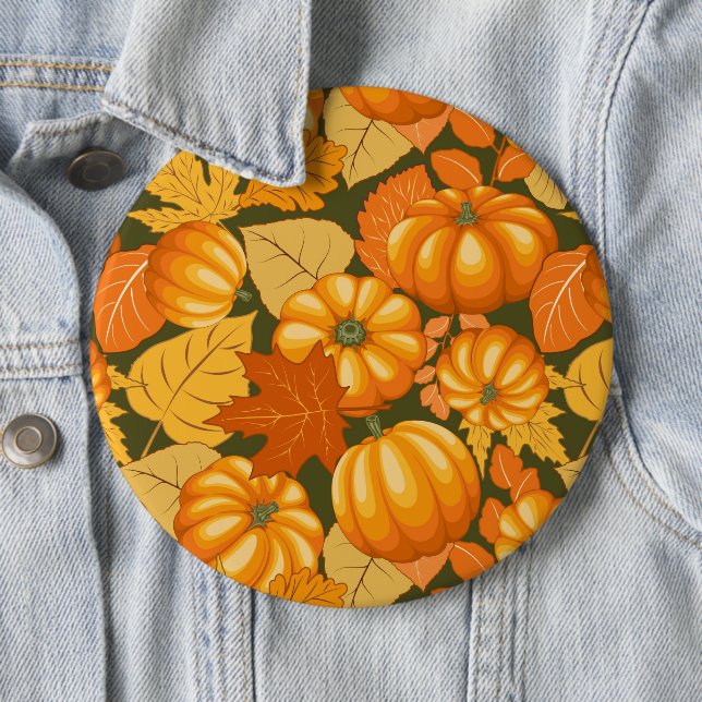 Fall Saison Halloween Pumpkins Muster Button (Beispiel)
