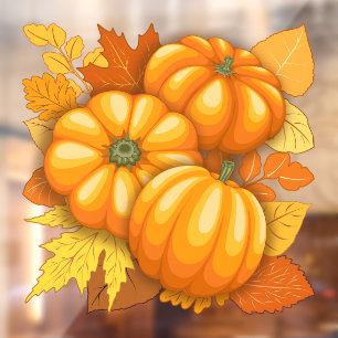Fall Saison Halloween Pumpkins Muster Fensteraufkleber
