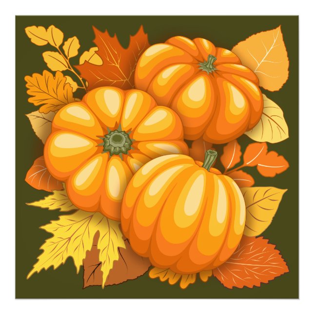 Fall Saison Halloween Pumpkins Muster Fotodruck (Vorne)