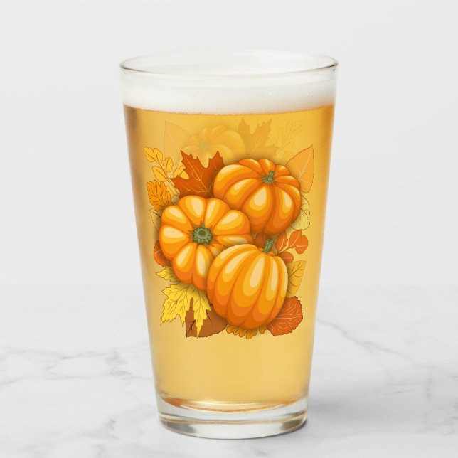Fall Saison Halloween Pumpkins Muster Glas (Rückseite (gefüllt))