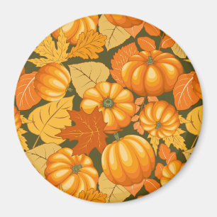 Fall Saison Halloween Pumpkins Muster Magnet