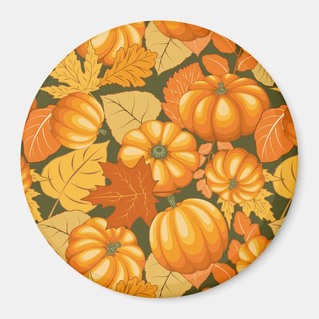 Fall Saison Halloween Pumpkins Muster Magnet (Vorne)