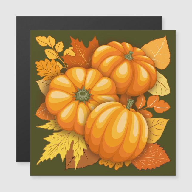 Fall Saison Halloween Pumpkins Muster Magneteinladung (Vorne/Hinten)