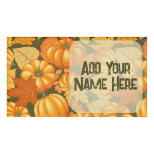 Fall Saison Halloween Pumpkins Muster Namenschild