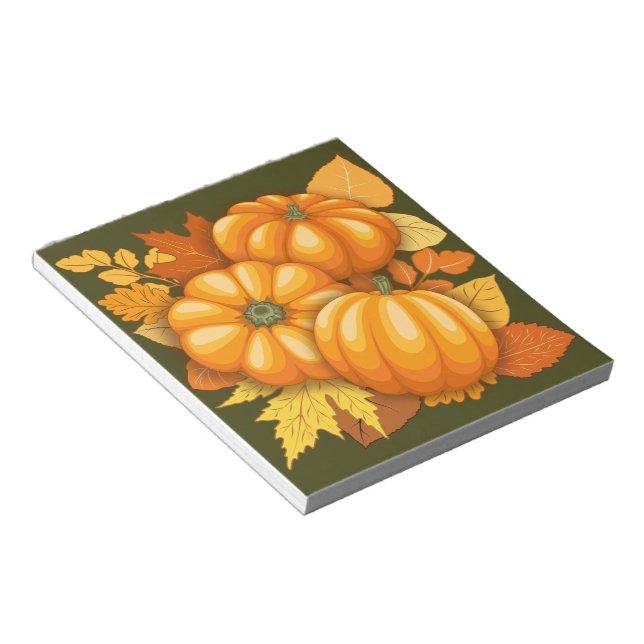 Fall Saison Halloween Pumpkins Muster Notizblock (angewinkelt)