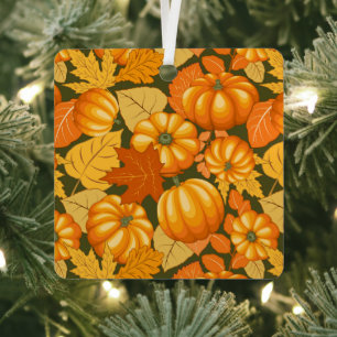 Fall Saison Halloween Pumpkins Muster Ornament Aus Metall