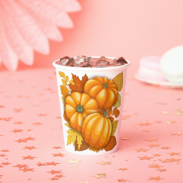 Fall Saison Halloween Pumpkins Muster Pappbecher (Insitu)