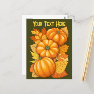 Fall Saison Halloween Pumpkins Muster Postkarte
