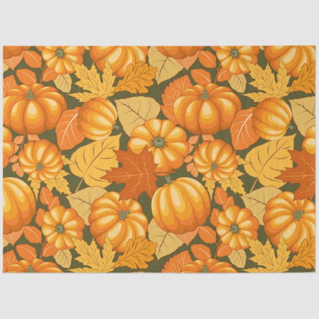 Fall Saison Halloween Pumpkins Muster Seidenpapier (Vorderseite)