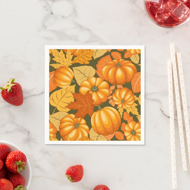 Fall Saison Halloween Pumpkins Muster Serviette (Beispiel)