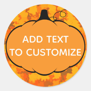 Fall Saison Pumpkin Zeichne Erntedank Custom Runder Aufkleber