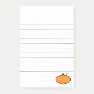 Fall Saison Pumpkin Zeichnend Lined Post-it Klebezettel