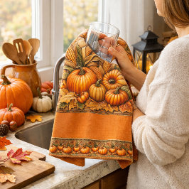 Fall Saison Pumpkins Saisonküche Handtücher