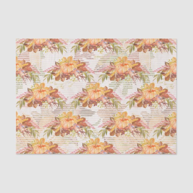 Fall Saisonale Wasserfarbe Kürbisgewebe Seidenpapier (Vorderseite)