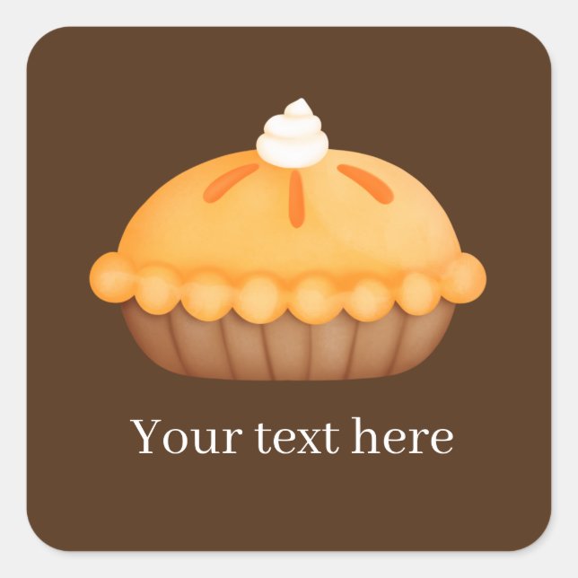 Fall Saisonaler Kürbiskuchen hinzufügen Text Squar Quadratischer Aufkleber (Vorderseite)