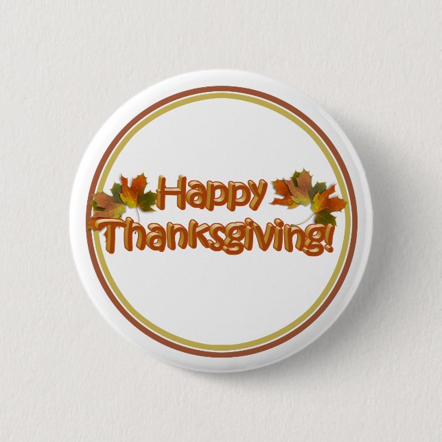 Fall Saisons Bester Glückwunsch Thanksgiving Text Button (Vorderseite)