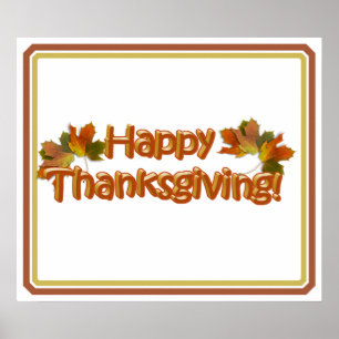 Fall Saisons Bester Glückwunsch Thanksgiving Text Poster