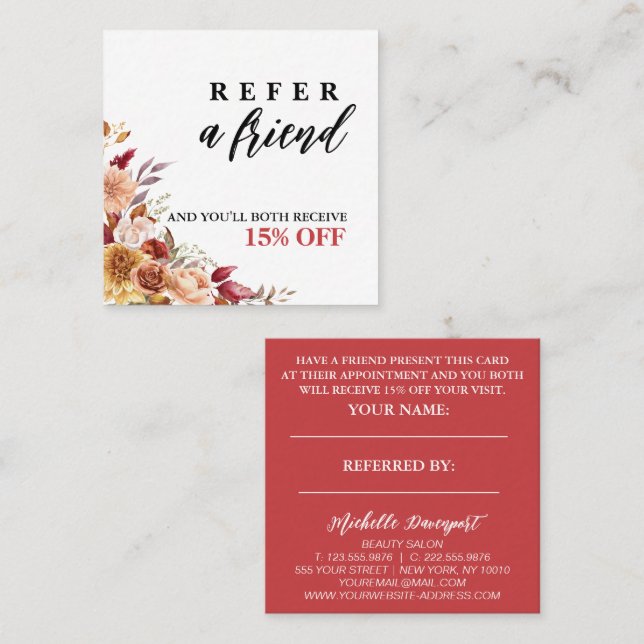 Fall sales friends referral card (Vorne/Hinten)