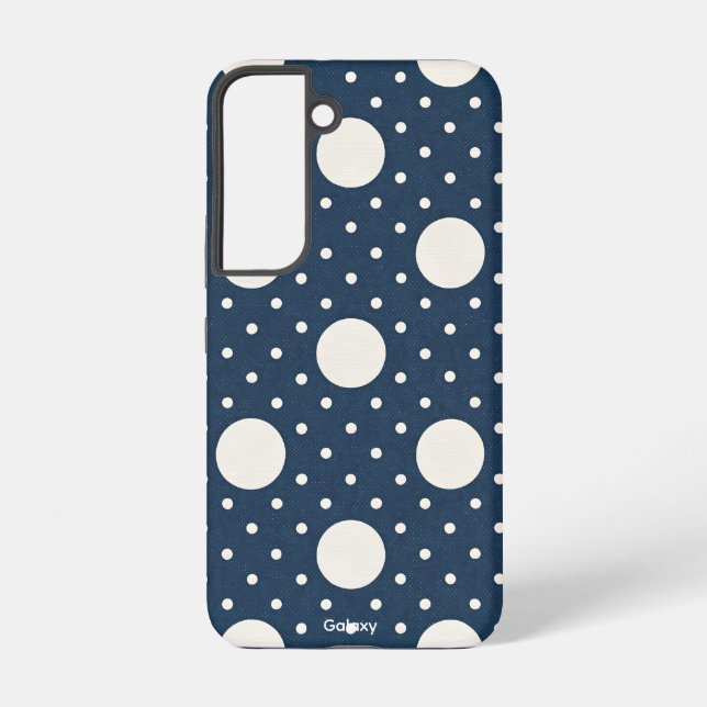 Fall Samsung Galaxy S22: Navy Vintag Dots Hülle (Rückseite)