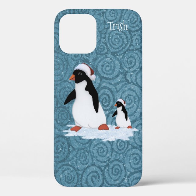 Fall Santa Penguins iPhone 12 Case-Mate iPhone Hülle (Rückseite)