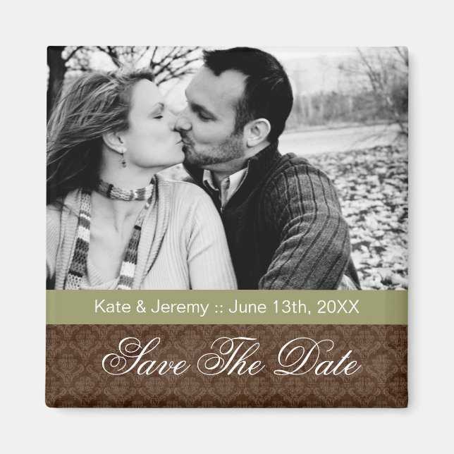 Fall Save the Date Foto Wedding Magnet (Vorne)