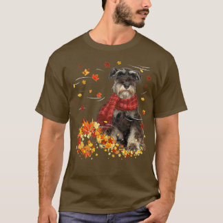 Fall ScarfMiniatur Schnauzer Hund Herbst Herbst He T-Shirt