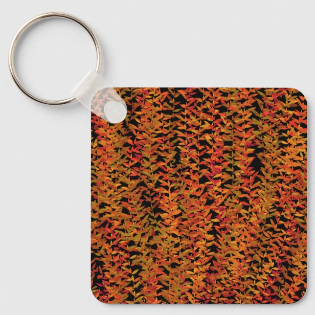 Fall Season Changing Colors Foliage Leaves Art Schlüsselanhänger (Vorderseite)