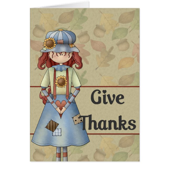Fall Season Girl :: Danke Erntedank Card (Vorne)
