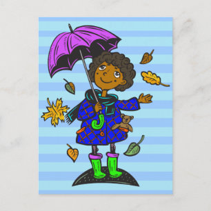 Fall Season Girl Postkarte