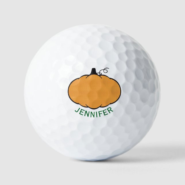 Fall Season Pumpkin Drawing Custom Text  Golfball (Vorderseite)