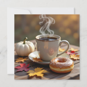 Fall Segen, warmer Kaffee und ein Donut Karte