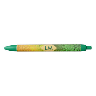Fall Shades of Yellow and Green Monogram Trim Pen Kugelschreiber