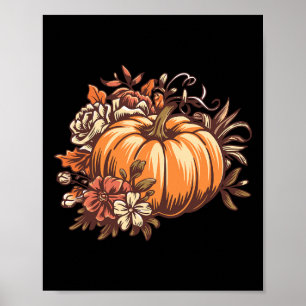 Fall Shirt Frauen Vintag Pumpkin Herbst Grafik Poster