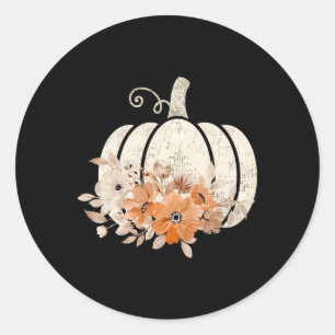 Fall Shirt Frauen Vintag Pumpkin Herbst Grafik Runder Aufkleber