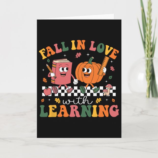 Fall-Shirts für Lehrer Kinder fallen in Liebe mit  Karte (Vorderseite)