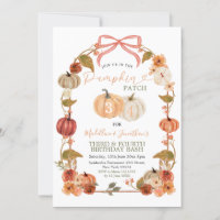 Fall Siblings Pumpkin Patch Gingham Birthday