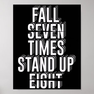 Fall Sieben Mal aufstehen Acht _ Motivierend Quo Poster