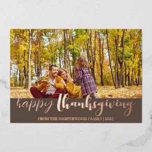 Fall Simple Typografy Erntedank Family Foto Folien Feiertagskarte