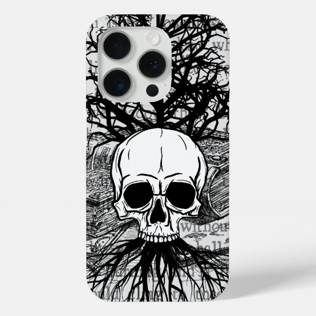 Fall Skull & Books Case-Mate iPhone Hülle (Rückseite)