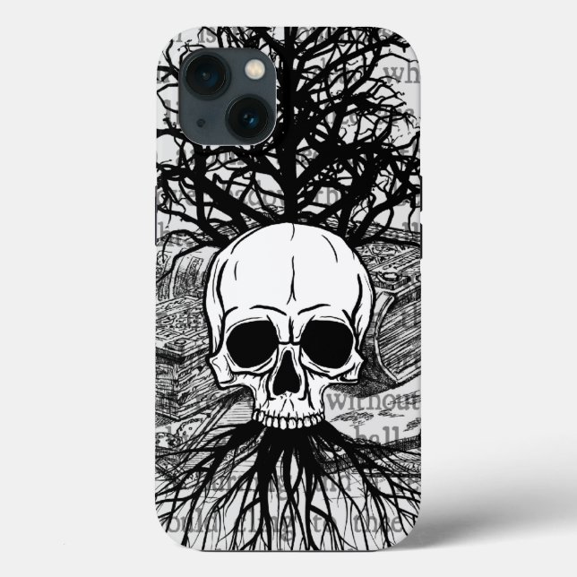 Fall Skull & Books Case-Mate iPhone Hülle (Rückseite)