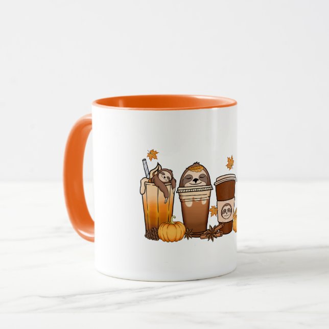 Fall Sloth Coffee Tasse (Vorderseite Links)