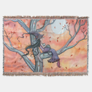 Fall Slumber Fantasy Hexenkatze Halloween Art Decke