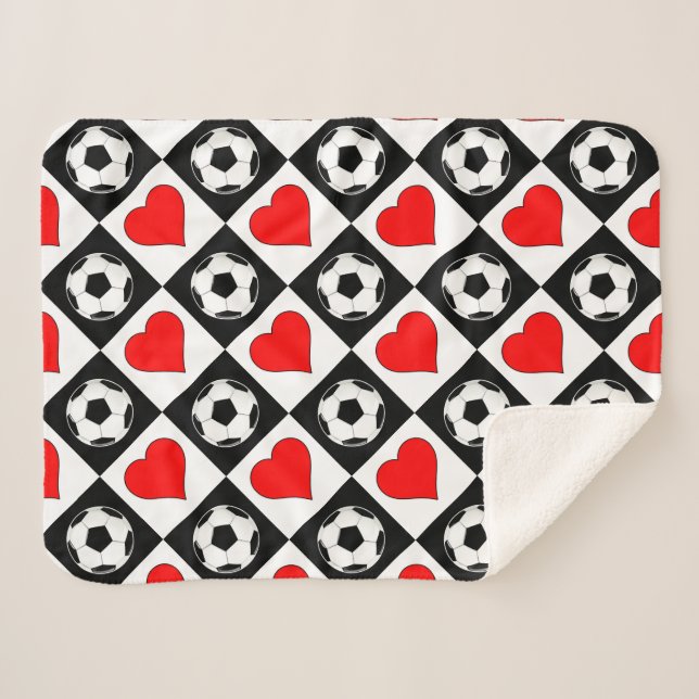 Fall Soccer Saison Niedlich warme Fußball Balls &  Sherpadecke (Vorderseite (Horizontal))