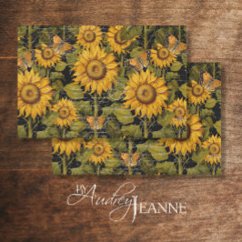 Fall Sonnenblume Blume Ephemera Butterfly Decoupag Seidenpapier