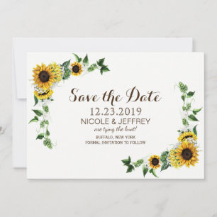 Fall Sonnenblume Rustikale Barnehehe retten Datum Save The Date