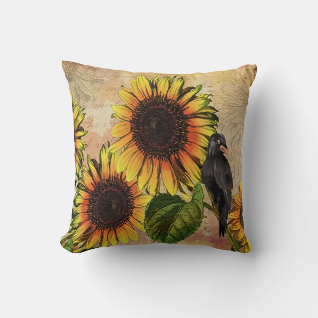 Fall Sonnenblume und Kreideblume Kissen (Vorderseite)