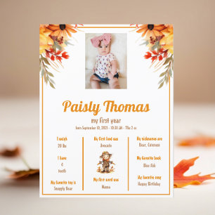 Fall Sonnenblumen Farm 1 Geburtstag Meilenstein Po